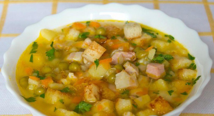 Рецепт горохового супа с сосиской